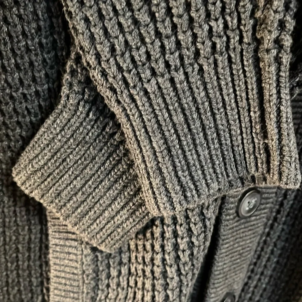 Banana Republic cardigan sweater med gray chunky knit tunic button cotton blend
